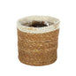 Natural and Silver Hogla Basket With Liner (14 x 14cm)