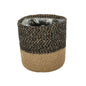 Black &amp; Natural Jute Basket (14 x 14cm)