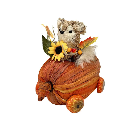 Squirrel in a Pumpkin Car (15cm)