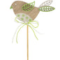 Green Kiki Wooden Bird Flower Pick