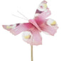 Artificial pink butterfly decoration on stick, perfect for home décor or gift accents