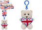 Clip On Bear With Union Jack Heart
