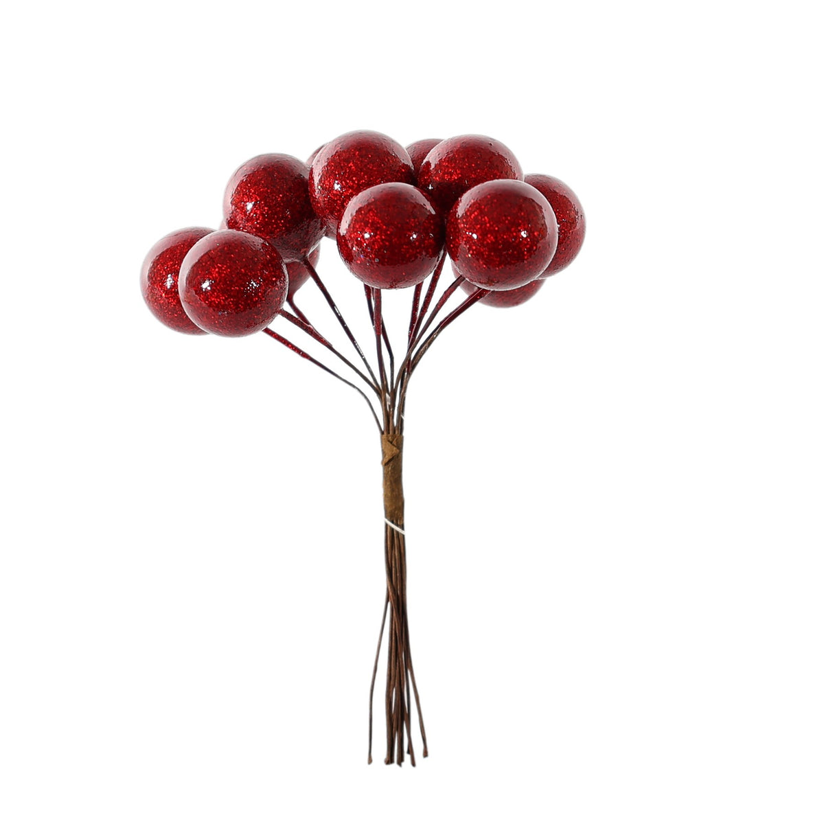 Discover the Red Shiny Small Berry Bunch Pick (11cm) at Bristow Direct