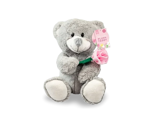 Mothers Day Plush Teddy Bear with Rose