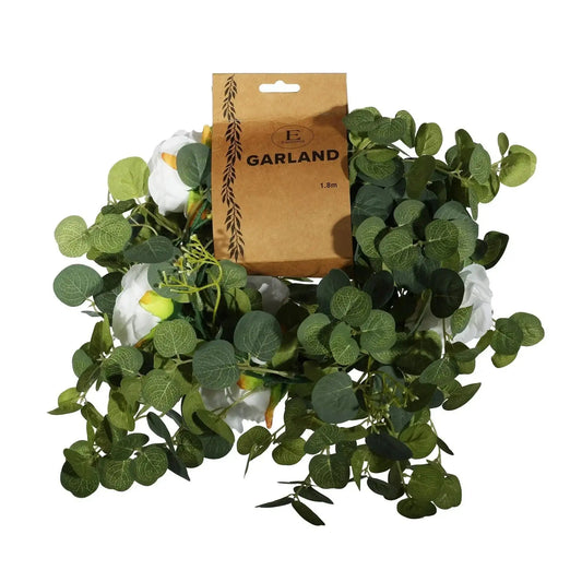 Essential White Rose Mixed Garland