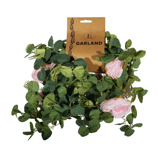 Essential Pink Rose Mixed Garland