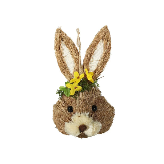 Rabbit Hanging Decoration with Flowers (11 x 8 x 21cm)