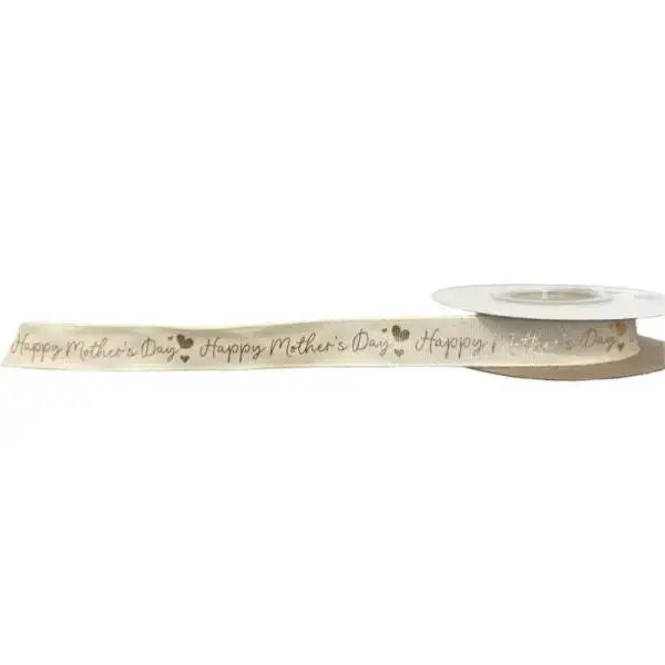 Ivory Happy Mothers Day Biodegradable Ribbon - Bristow Direct 
