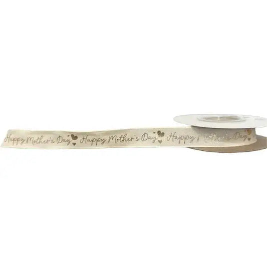 Ivory Happy Mothers Day Biodegradable Ribbon - Bristow Direct 