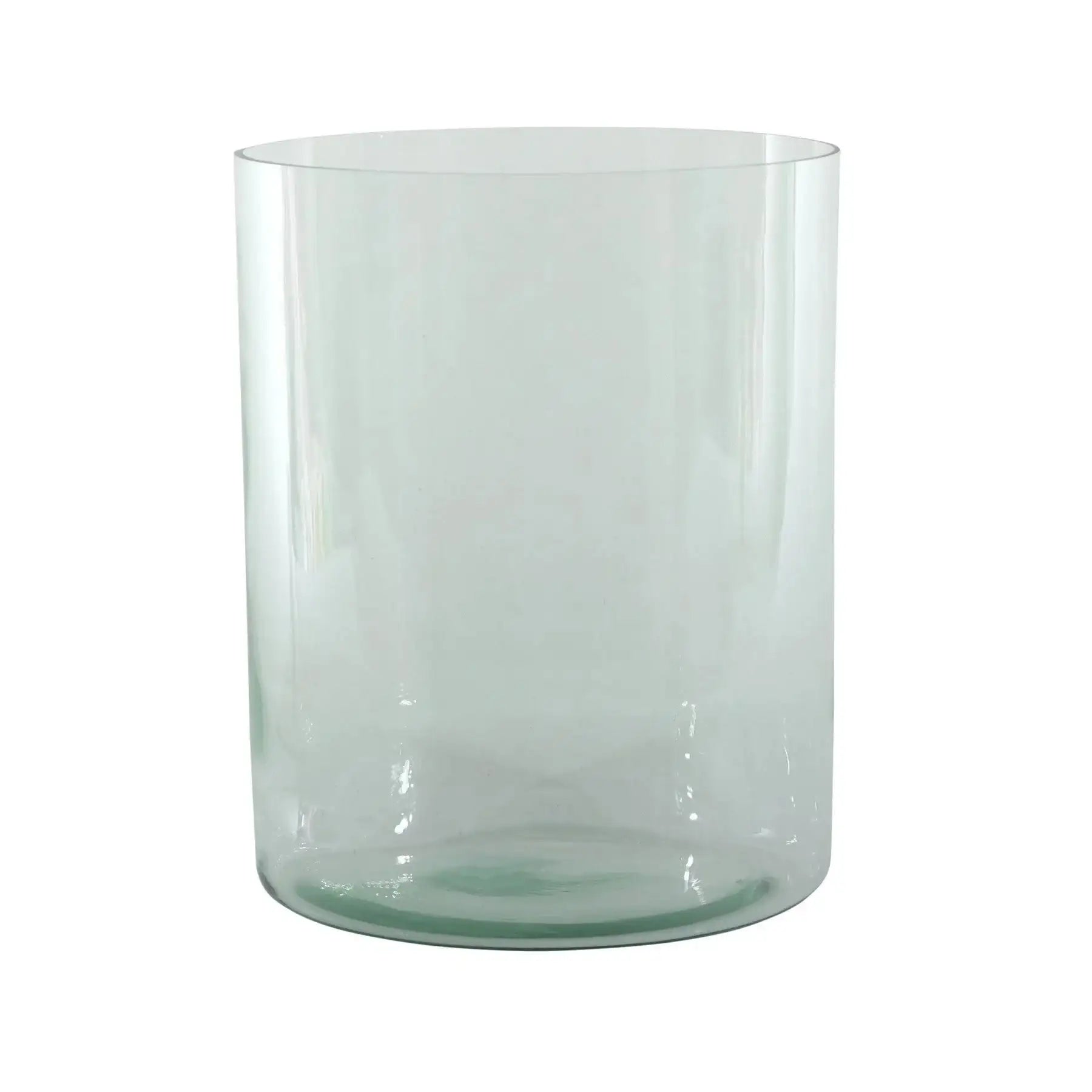 Clear cylindrical glass vase for modern home décor and floral arrangements