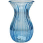 Blue Harper Fluted and Flared Glass Vase (14cm)