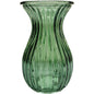 Green Harper Fluted &amp; FlaredÂ Glass Vase (14cm)
