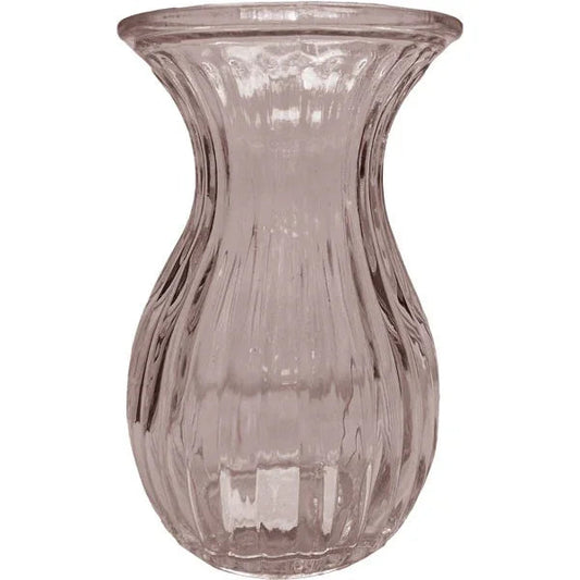 Grey Harper Fluted &amp; FlaredÂ Glass Vase (14cm)