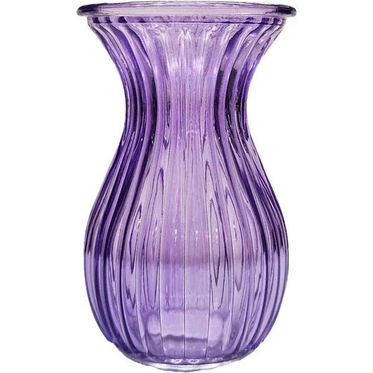 Lilac Harper Fluted &amp; FlaredÂ Glass Vase (14cm)