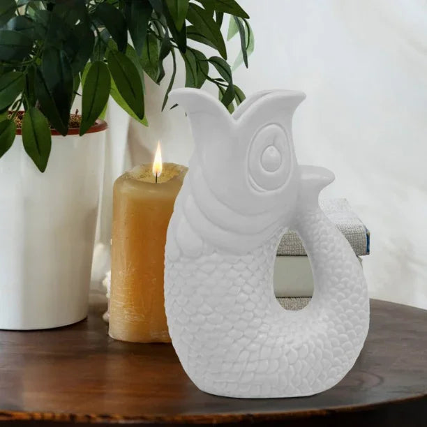 Grey Fish Jug Vase (20cm)