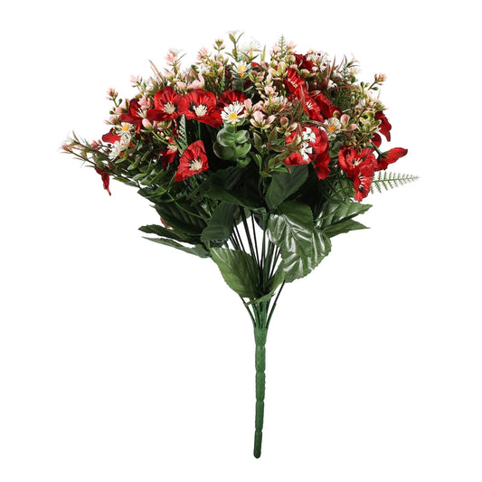 Pembroke Red Satin Pansy Mixed Bush (x13 Stems)