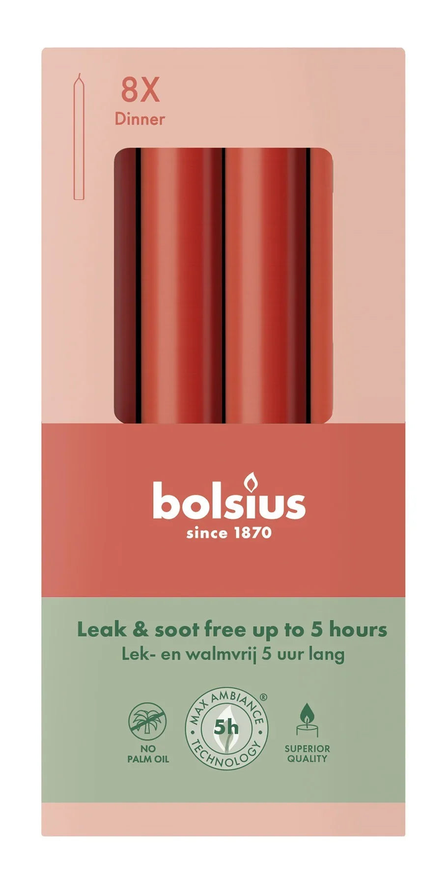 Bolsius Delicate Red Essentials Dinner Candles (170 x 20mm)