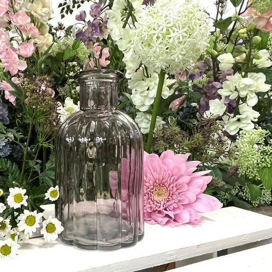 Grey Flora Bottle Glass Vase (13.7cm)