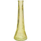 Yellow glass bud vase with ribbed texture, elegant home decor accent