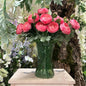 Green Floraline Hand Tie Glass Vase