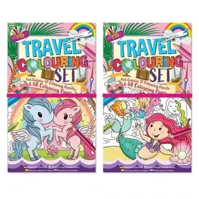 Unicorn and Mermaids Travel Colouring Set