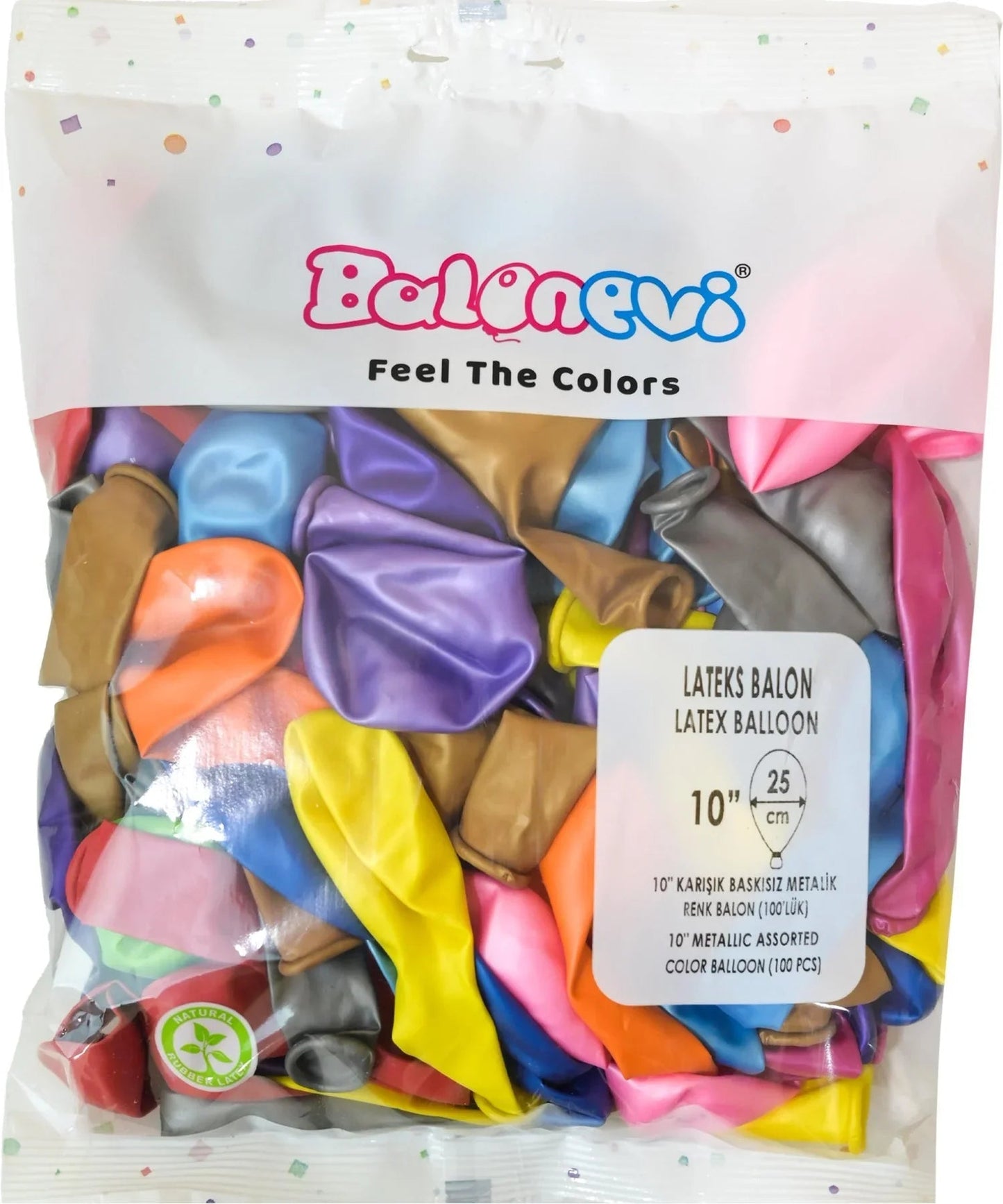 Metallic Assorted Latex Balloons - 10 inch (Pack of 100)