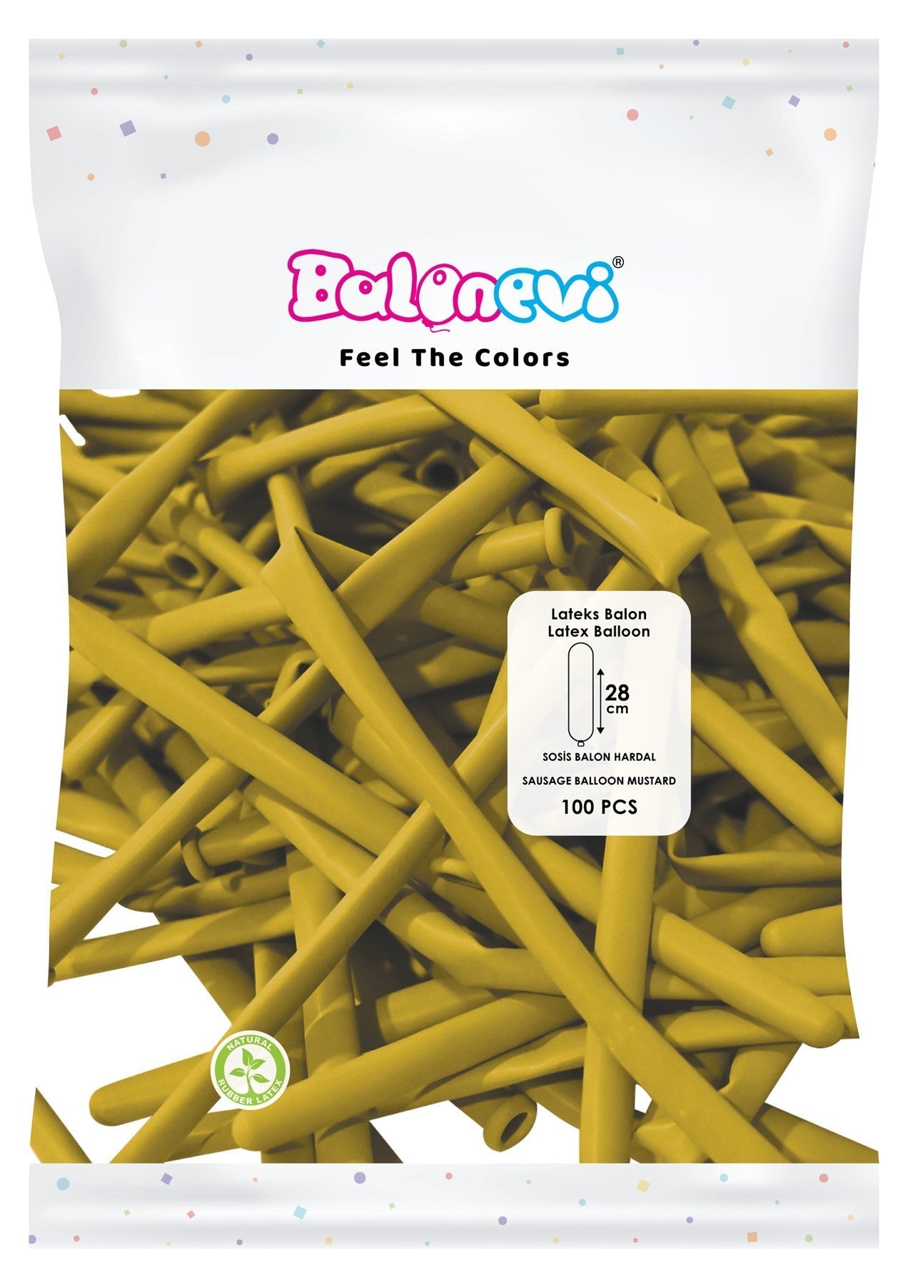 Mustard Modelling Balloons (Pack of 100)