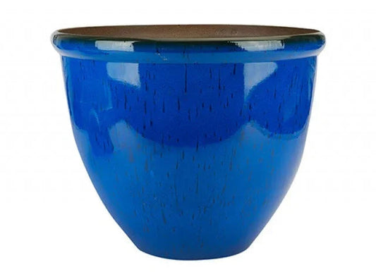 Dark Blue Ceramic Look Planter (40cm)