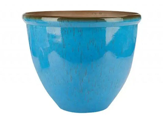 Light Blue Ceramic Look Planter (26.5cm H)