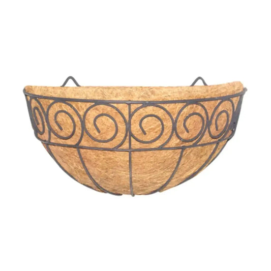 Scroll Design Wall Basket with Coco Liner (30cm)
