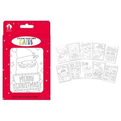 Colour Your Own Christmas Cards (Pack of 10)