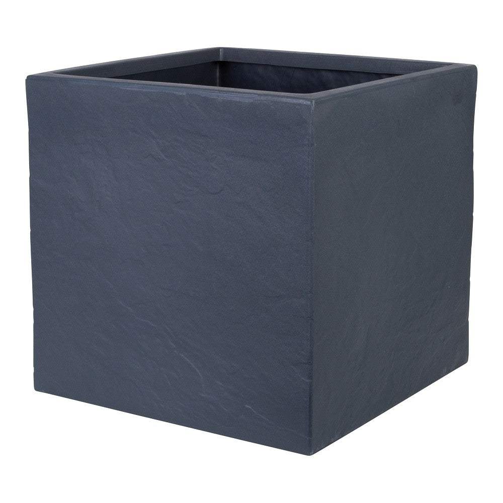 Graphite Square Riven Planter (39cm)