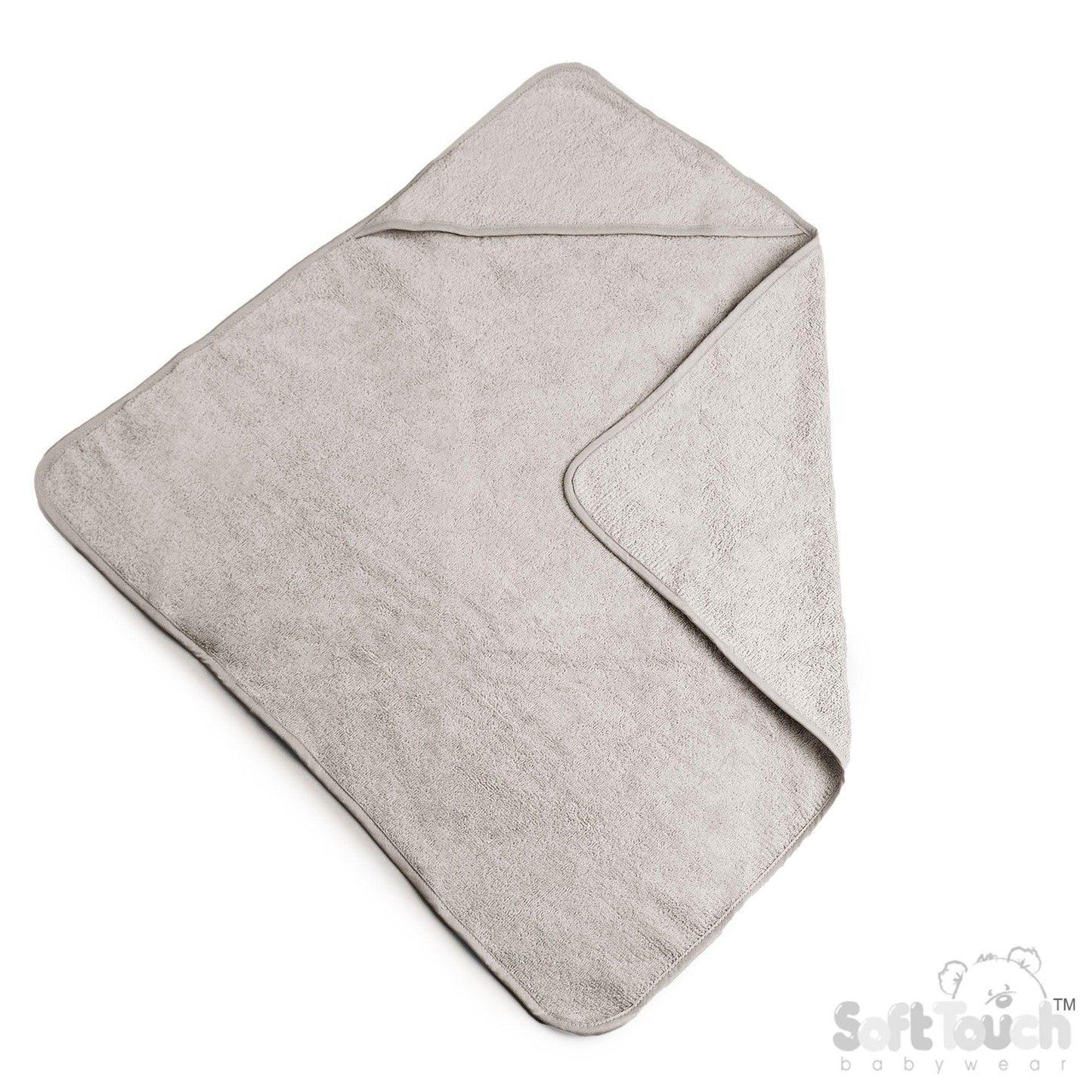 Soft Grey Hooded Baby Bath Towel