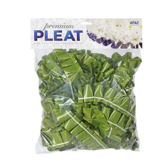 Premium Moss Green Pleat Ribbon (50mm x 30m)
