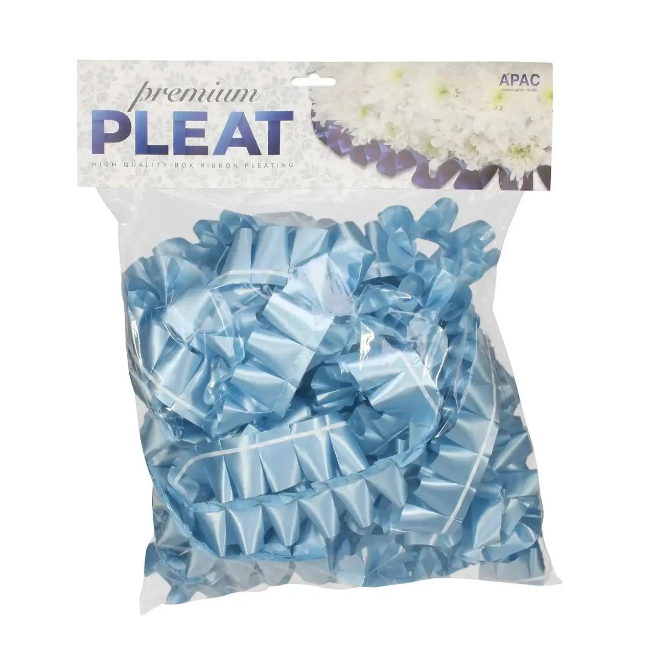 Premium Baby Blue Pleat Ribbon (50mm x 30m)