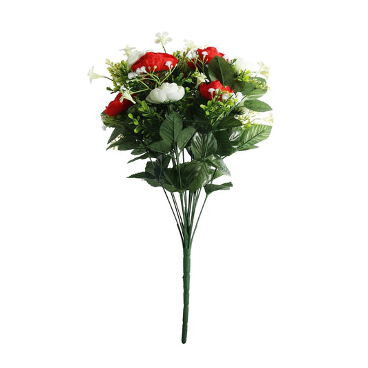 Pembroke Red/White Ranunculus Mixed Bush (x18 Stems)