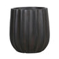 Set of 3 Hortus Outdoor Wide Ribbed Black Planters
