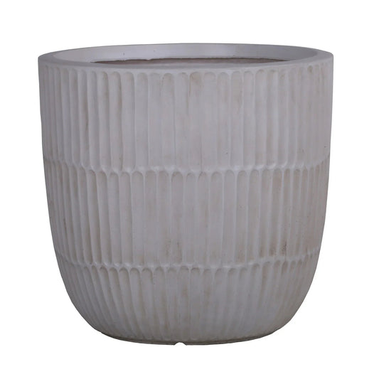 Set of 4 Hortus Outdoor Cement Look Light Grey Planters