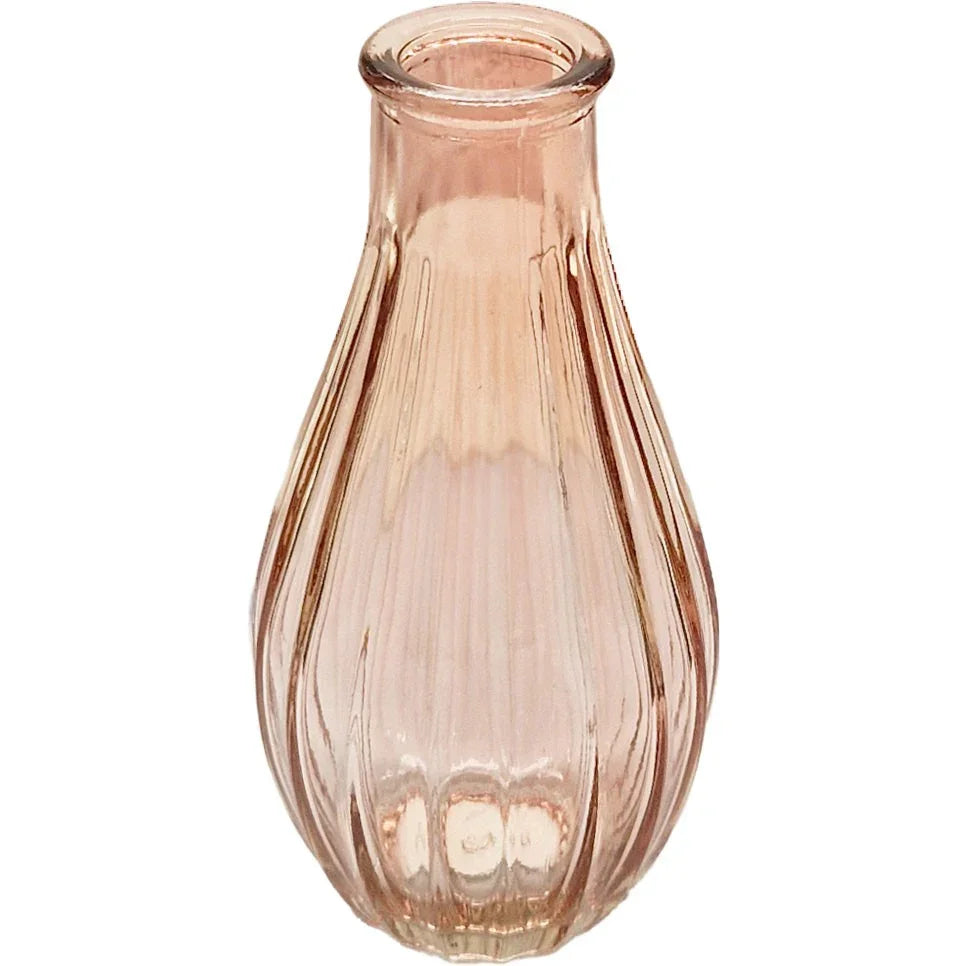 Pink Vintage Fluted Bud Vase (14cm)
