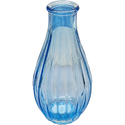 Blue Vintage Fluted Bud Vase (14cm)