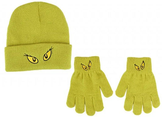 Green Grinch Hat and Gloves (Kids)