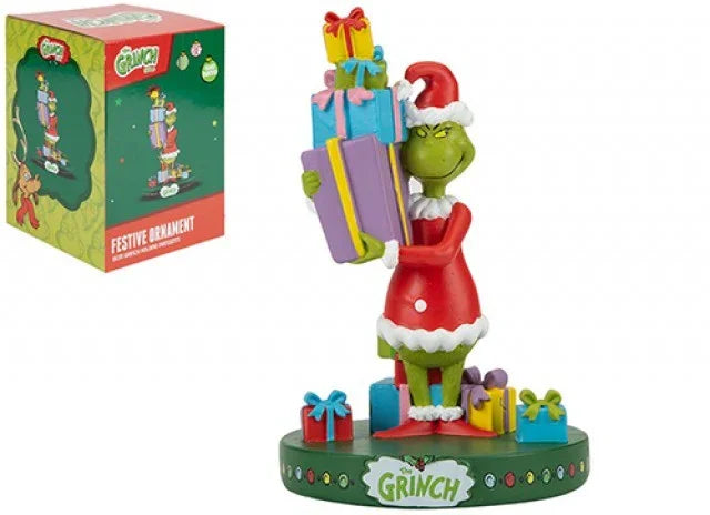 Grinch Holding Presents Ornament