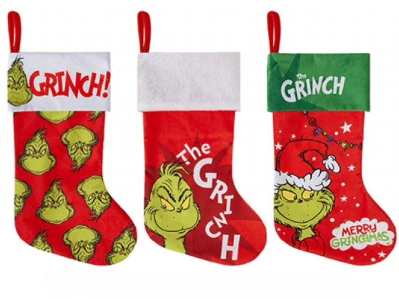 Grinch Fleece Stocking (Assorted Designs)
