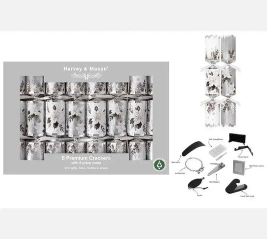 8 Premium Winter Floral Crackers (12.5Inch)