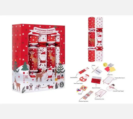 10 Family Santa and Yelpers Crackers (12Inch)