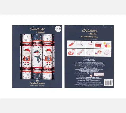 10 Family Santa and Friends Crackers (12 Inch)