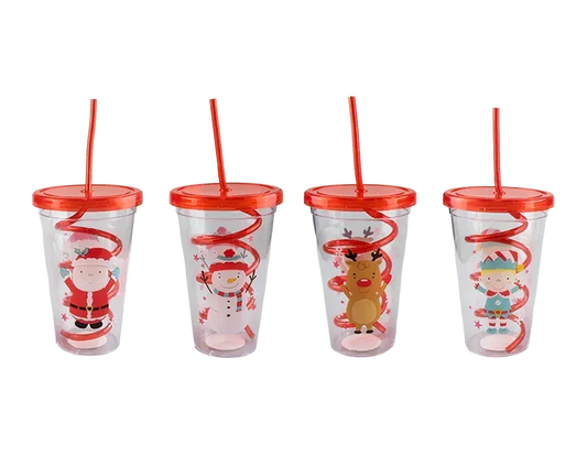 Christmas Cup With Twist Straw