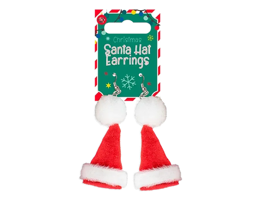 Red Novelty Santa Hat Earrings