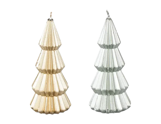 Metallic Christmas Tree Candle (Assorted)