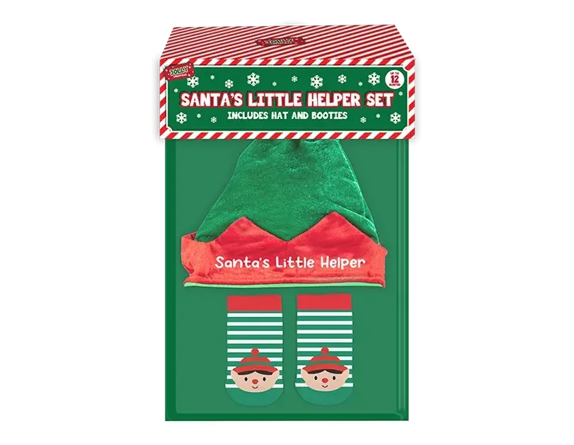 Santas Little Helper Hat &amp; Sock Set